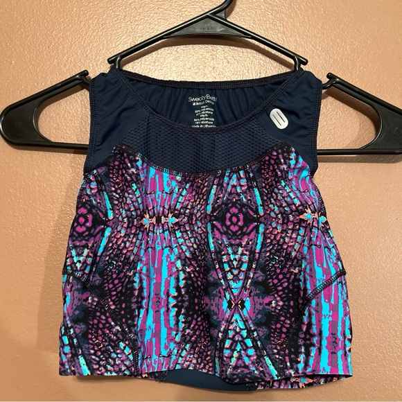 SWEATY BETTY Women Sport Top Home Straight Run Tank XS Crop Midrif Racer Back - Picture 4 of 8